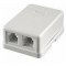 1xRJ45+1xRJ11 Surface Box 2 port UTP Cat.5e PCB jack