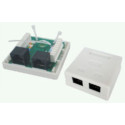 2xRJ45 Surface Box 2 port UTP Cat.5e PCB jack, LY-SB08