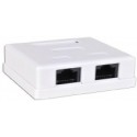 1xRJ45+1xRJ11 Surface Box 2 port UTP Cat 6 PCB jack