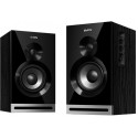 SVEN SPS-705 Black,  2.0 / 2x20W RMS, Bluetooth, Control panel on the active speaker side panel,  headphone jack, wooden, (4"+3/4")