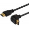 Cable HDMI M to HDMI90° M 1.5m v1.4 SAVIO CL-04 gold-plated, ethernet / 3D