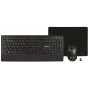 Wireless Keyboard & Mouse & Mouse Pad SVEN KB-C3800W, Multimedia, Palm rest,2.4Ghz, 1xAA/1xAA, Black
