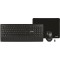 SVEN KB-C3800W, Wireless, Keyboard & Mouse & Mouse Pad, 2.4GHz, Multimedia Keyboard (104 keys, 12Fn-keys) + Mouse (5+1 keys (scroll wheel), 800/1200/1600dpi), Nano receiver, USB, Black