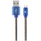 Blister Type-C/USB2.0, AM/CM, 2.0 m, Cablexpert Cotton Braided Bllue Jeans, CC-USB2J-AMCM-2M-BL