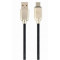 Blister MicroUSB/USB2.0, 1.0 m, Cablexpert Premium Rubber Black, CC-USB2R-AMmBM-1M