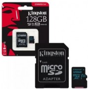 128GB microSD Class10 A1 UHS-I + SD adapter  Kingston Canvas Select Plus, 600x, Up to: 100MB/s