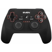 SVEN GC-2040 Wireless Gamepad, X-Input and Direct-Input modes support, 4 axes, D-Pad, 2 mini joysticks and 11 buttons, USB, Black