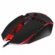 SVEN RX-G810 Gaming, Optical Mouse, 800-4000 dpi, 6+1 buttons (scroll wheel),  DPI switching modes, Two navigation buttons (Forward and Back),Soft Touch coating, USB, Black