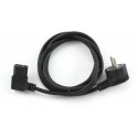 Power cord PC-186-VDE, 1.8 m, Schuko input and right angled C13 output, with VDE approval, Black