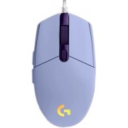 Gaming Mouse Logitech G102 Lightsync, Optical, 200-8000 dpi, 6 buttons, Ambidextrous, RGB, Lilac USB