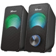 Trust Arys RGB Compact 2.0 Speaker Set, 12W, LED illumination with automated colour cycle, Black