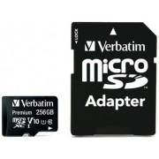 256GB microSD Class10 A1 UHS-I + SD adapter Verbatim Premium microSDXC, 600x, Up to: 90MB/s