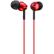 Earphones SONY MDR-EX110AP, Mic on cable,  4pin 3.5mm jack L-shaped, Cable: 1.2m, Red