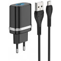 Wall Charger XPower + Micro-USB Cable, 1USB, Fast Charge QC3.0, Black