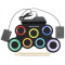 HELMET Roll Drum with Built-in Speakers, 7 pads Electronic, Rainbow Color