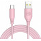 Cable silicone Tellur TLL155402, USB to Type-C, 3A, 1m, pink