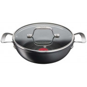 Stewpan Tefal G2557172, D26 cm with tempered glass, for Induction sove, Unlimited, black