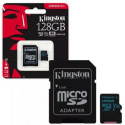 Карта памяти Kingston 128 GB microSDHC + SD Adapter Class10