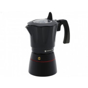 Geyser Coffee Maker Polaris PRO collection-6C, 300 ml, 6 cups, 360° TURBO INDUCTION, black
