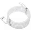 Helmet Cable USB to Lightning With Magnetic Organizer 1m, White