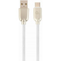 Blister Type-C /USB2.0, AM/CM,  2.0m, Cablexpert Premium Ruber White, CC-USB2R-AMCM-2M-W