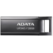 128GB USB3.1 Flash Drive ADATA UR340, Black, Metal Case, Slim Capless, Keychain (R:Up to 100 MB/s)