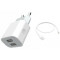 Jokade Wall Charger with Cable USB to Lightning Dual Port 5A Yiyue, White