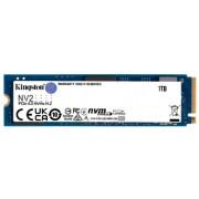 M.2 NVMe SSD 1.0TB Kingston NV2, Interface: PCIe4.0 x4 / NVMe1.3, M2 Type 2280 form factor, Sequential Reads 3500 MB/s, Sequential Writes 2100 MB/s, Phison E19T controller, TBW: 320TB, 3D QLC NAND flash