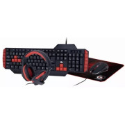 Gaming Keyboard & Mouse & Mouse Pad & Headset Gembird GGS-UMG4-02, US Layout, USB/3.5mm