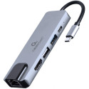 Docking Station Gembird A-CM-COMBO5-04, USB 3.1, USB 2.0, HDMI, LAN, PD 87W, Metal housing