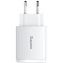 Universal Home Charger Baseus Compact, 3xUSB (2U + C), 30W, 5V/3A, White CCXJ-E02