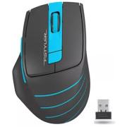 Wireless Mouse A4Tech FG30S Silent, 1000-2000 dpi, 6 buttons, Ergonomic, 1xAA, Grey/Blue