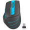 Wireless Mouse A4Tech FG30S Silent, 1000-2000 dpi, 6 buttons, Ergonomic, 1xAA, Grey/Blue