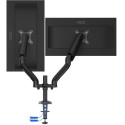 Arm for 2 monitors 13"-31.5" -  AOC AD110DX with integrated USB Hub, Black, USB Hub: USB-C + USB3.0, Desk Clamp/Grommet, Aluminum structure, Gas spring, Height adjustment, Max.Load: 2-9kg, Tilt: '-90°~+85°, Swivel:180°, Rotation: 360°, Hidden cable manage