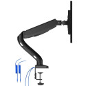 Arm for 1 monitors 13"-31.5" -  AOC AS110DX with integrated USB Hub, Black, USB Hub: USB-C + USB3.0, Desk Clamp/Grommet, Aluminum structure, Gas spring, Height adjustment, Max.Load: 2-9kg, Tilt: '-90°~+85°, Swivel:180°, Rotation:360°, Hidden cable managem