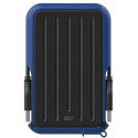 2.5" External HDD 5.0TB (USB3.2) Silicon Power Armor A66, Black/Blue, Rubber + Plastic, Military-Grade Protection MIL-STD 810G, IPX4 waterproof, Advanced internal suspension system keeps the hard drive safe from drops and bumps