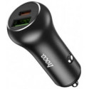 USB Car Charger - HOCO Z38 Resolute, 1 x USB + 1 x USB-C charger, USB-A: 18W / USB-C: 20W, Total output: 38W, up to PD3.0 / QC3.0, Black
