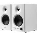 Edifier MR4 White, Studio Monitor 2.0/ 2x21W RMS, 1-inch silk dome tweeter and 4-inch diaphragm woofers, MDF wooden cabinets, simple connection to mixers, audio interfaces, computers or media players, front-mounted headphone output and AUX input, monitor 