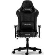 Gaming/Office Chair DXRacer Prince GC-P132-N-FX2, Black/Black, Gaslift class 4, Premium PU leather, max weight up to 150kg / height 165-185cm, Recline 90°-135°, 1D Armrests, Headrest and lumbar cushions, Nylon wheelbase, 6cm PU Caster, W-20 kg