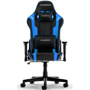 Gaming/Office Chair DXRacer Prince GC-P132-NB-FX2, Black/Blue, Gaslift class 4, Premium PU leather, max weight up to 150kg / height 165-185cm, Recline 90°-135°, 1D Armrests, Headrest and lumbar cushions, Nylon wheelbase, 6cm PU Caster, W-20 kg