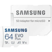 .64GB MicroSD (Class 10). UHS-I (U1)+SD adapter, Samsung EVO Plus MB-MC64KA, (R:130MB/s)