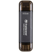 .512TB  Transcend Portable SSD ESD310C Black, USB-A/C 3.2 (71.3x20x7.8 mm, 11g, R/W:1050/950 MB/s)