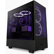 Case ATX NZXT H5 Flow, 1xUSB 3.2, 1xType-C, 2x120mm, Tempered Glass, Mesh Freont, Black