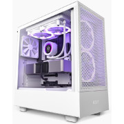 Case ATX NZXT H5 Flow, 1xUSB 3.2, 1xType-C, 2x120mm, Tempered Glass, Mesh Freont, White