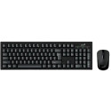 Wireless Keyboard & Mouse Genius Smart KM-8101, 12 Fn keys, Dust-proof, Quiet typing, 1000dpi, 3 buttons, 1xAA/1xAA, 2.4Ghz, EN/RU, Black