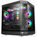 Case ATX GAMEMAX HYPE , w/o PSU, 3x120mm ARGB fans,ARGB HUB, TG, Dust Filter, Type-C, USB 3.0, Black