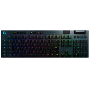 Gaming Wireless Keyboard Logitech G915, Mechanical, Ultra thin, GL Tactile, Aluminum, Media сontrols, Volume roller, RGB, 2.4GHz+BT, EN, Black