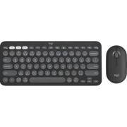 Wireless Keyboard & Mouse Logitech Pebble 2 Combo, Compact, Low-profile, Multi-Device, 4000dpi, 3 buttons, 2xAAA/1xAA, 2.4Ghz+BT, EN, Graphite
