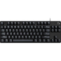 Gaming Keyboard Logitech G413 TLK SE, Mechanical, Tenkeyless, Tactile SW, Aluminum alloy, PBT keycaps, Backlit (White), 1.8m, USB, EN, Black