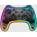 Wireless Gamepad SVEN GC-5050, 4 axes, D-Pad, 2 mini joysticks, 14 buttons, Smartphone holder, Vibration feedback, RGB, 800mAh, Bluetooth, Transparent